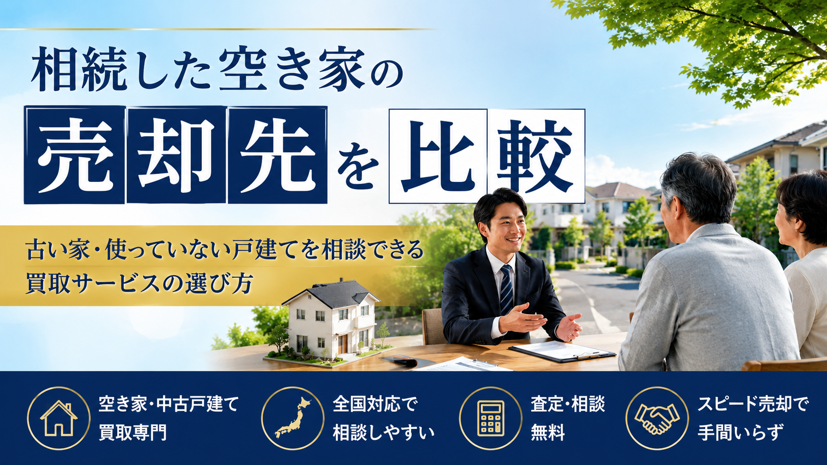 相続した空き家の売却先を比較｜古い家・使っていない戸建てを相談できる買取サービスの選び方