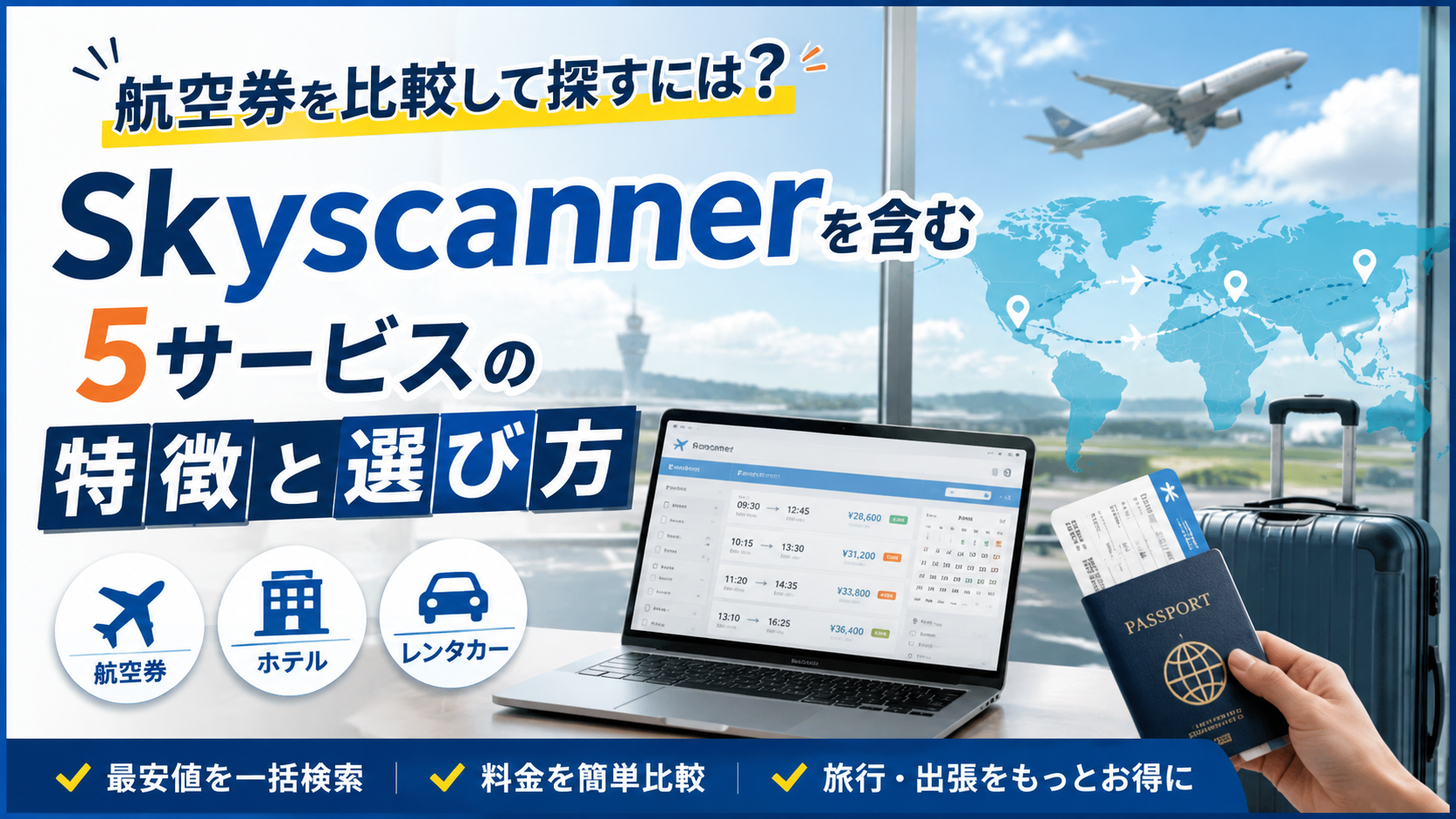 航空券を比較して探すには？Skyscannerを含む5サービスの特徴と選び方