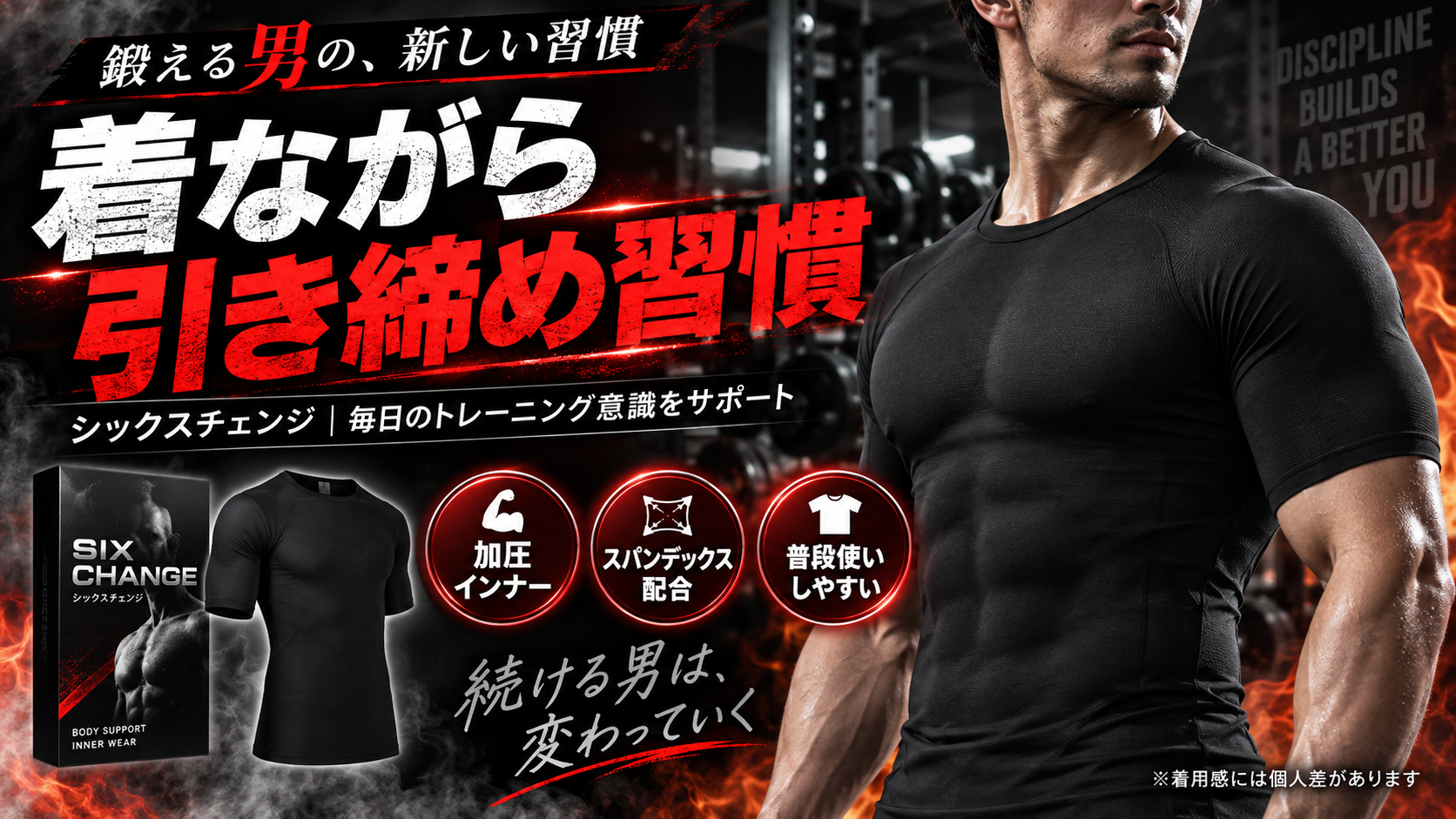 シックスチェンジを含む加圧ウェア3商品を比較